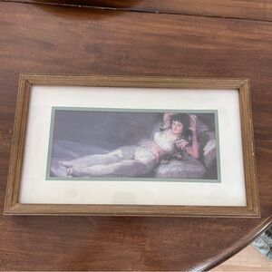 Framed print of the famous painting La maja vestida (The Clothed Maja) by Goya